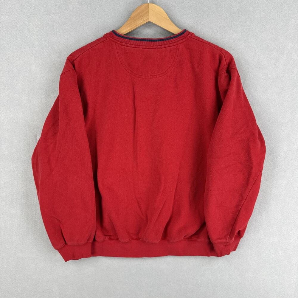 Vintage Disney Sweatshirt Men XL Red Winnie The Pooh Embroidered Fleece Pullover - Picture 8 of 8